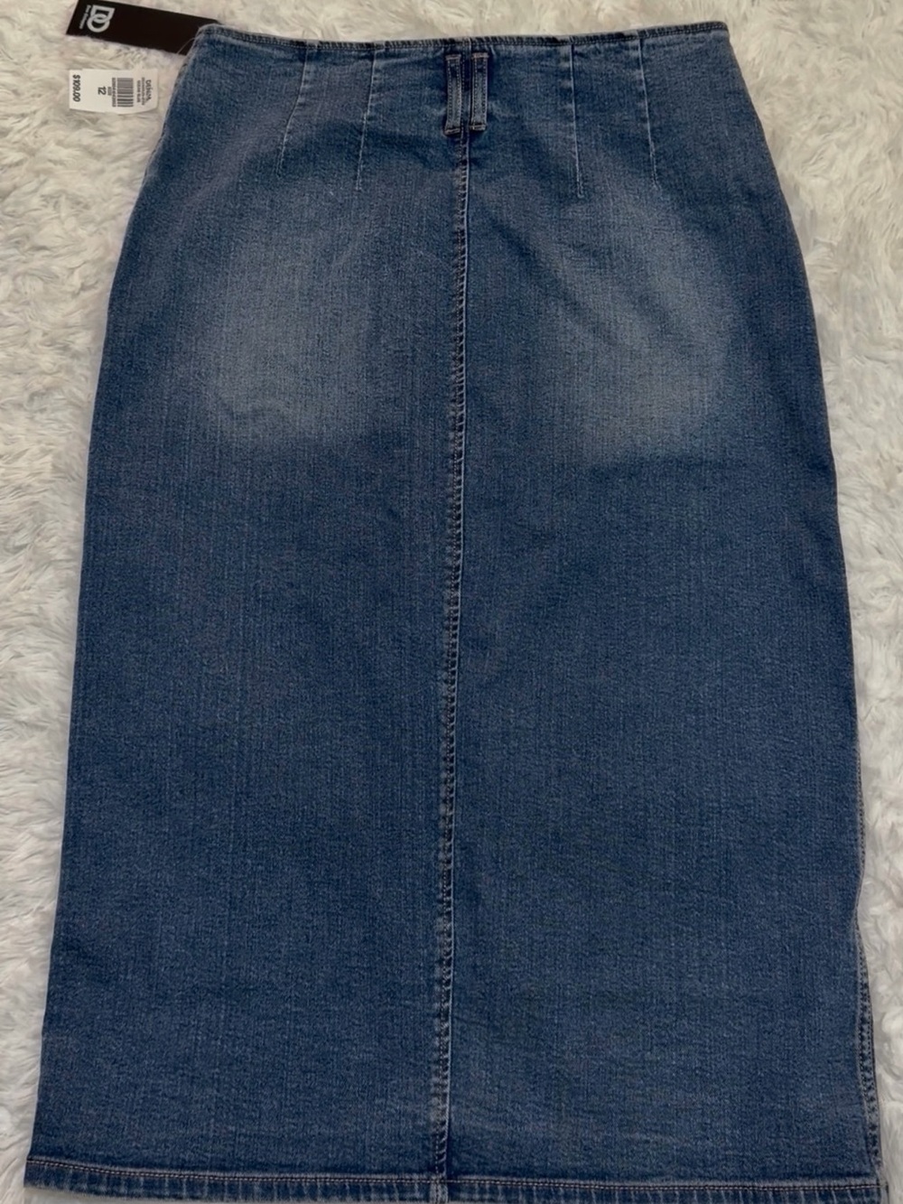 Women’s Front-Zip High Waist Denim Maxi/Midi Skirt - Blue Size 12 - Picture 5 of 5